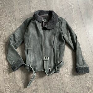 Black 100% Lamb Shearling Jacket
